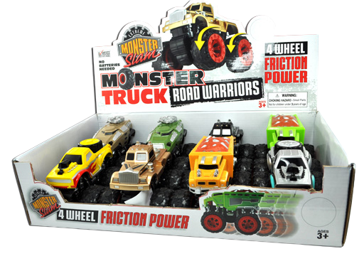 ITEM NUMBER 020475 MONSTER TRUCK ROAD WARRIOR TOY CAR 8 PIECES PER DISPLAY