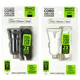 Car Charger with USB to Lightning Charging Cable Set 2.4 Amp- 2 Pieces Per Pack 21098
