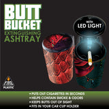 Full Print Butt Bucket Ashtray with LED Light- 6 Per Retail Ready Wholesale Display 21805
