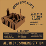 Wood Ashtray Smoker's Station- 6 Per Retail Ready Wholesale Display 21913