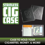 WHOLESALE STAINLESS CIGARETTE CASE 8 PIECES PER DISPLAY 22076
