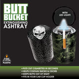 Full Print Butt Bucket Ashtray with LED Light- 6 Per Retail Ready Wholesale Display 22355