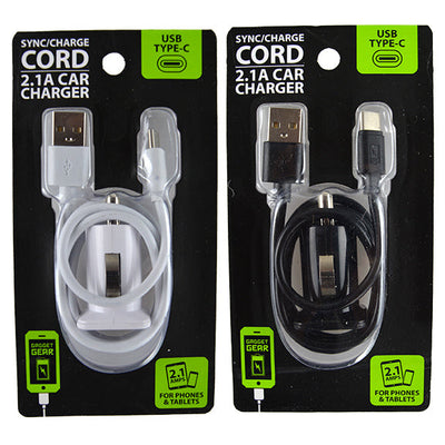 ITEM NUMBER 022451 2.1 2PC USB-TO-USB-C CAR 2 PIECES PER PACK