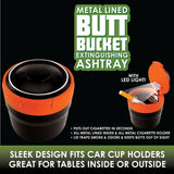Metal Lined Butt Bucket Ashtray with LED Light- 6 Per Retail Ready Wholesale Display 41510
