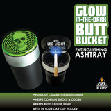Glow In The Dark Printed Lid Butt Bucket Ashtray with LED Light- 6 Per Retail Ready Wholesale Display 22634
