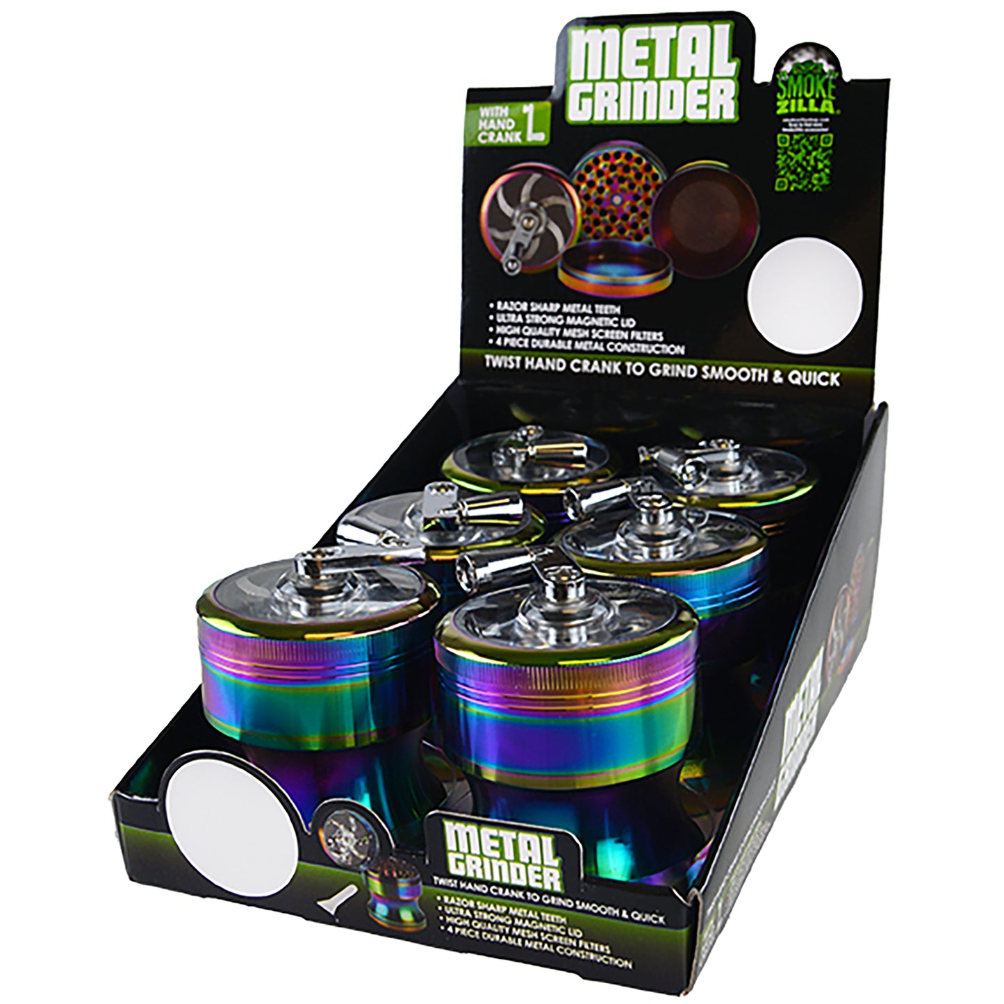 ITEM NUMBER 022703 RAINBOW CRANK GRINDER 6 PIECES PER DISPLAY