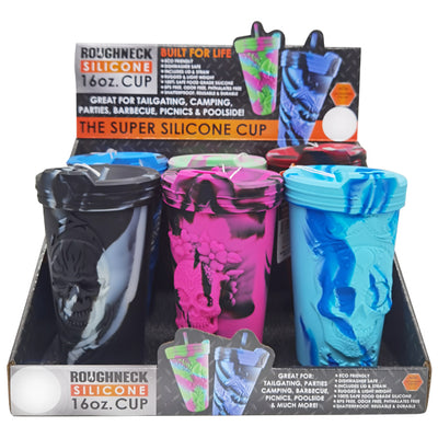 ITEM NUMBER 022911 ROUGHNECK SILICONE CUP 16OZ +LID 6 PIECES PER DISPLAY
