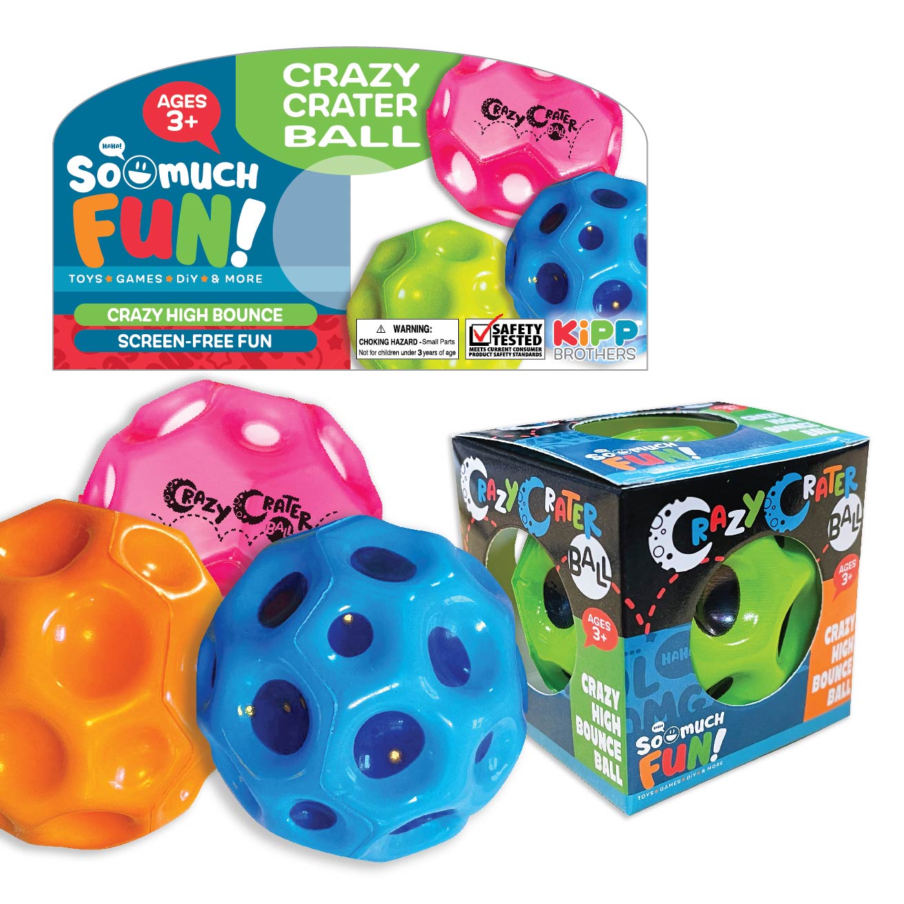 ITEM NUMBER 022929 CRAZY CRATER BOUNCE BALL 24 PIECES PER PACK