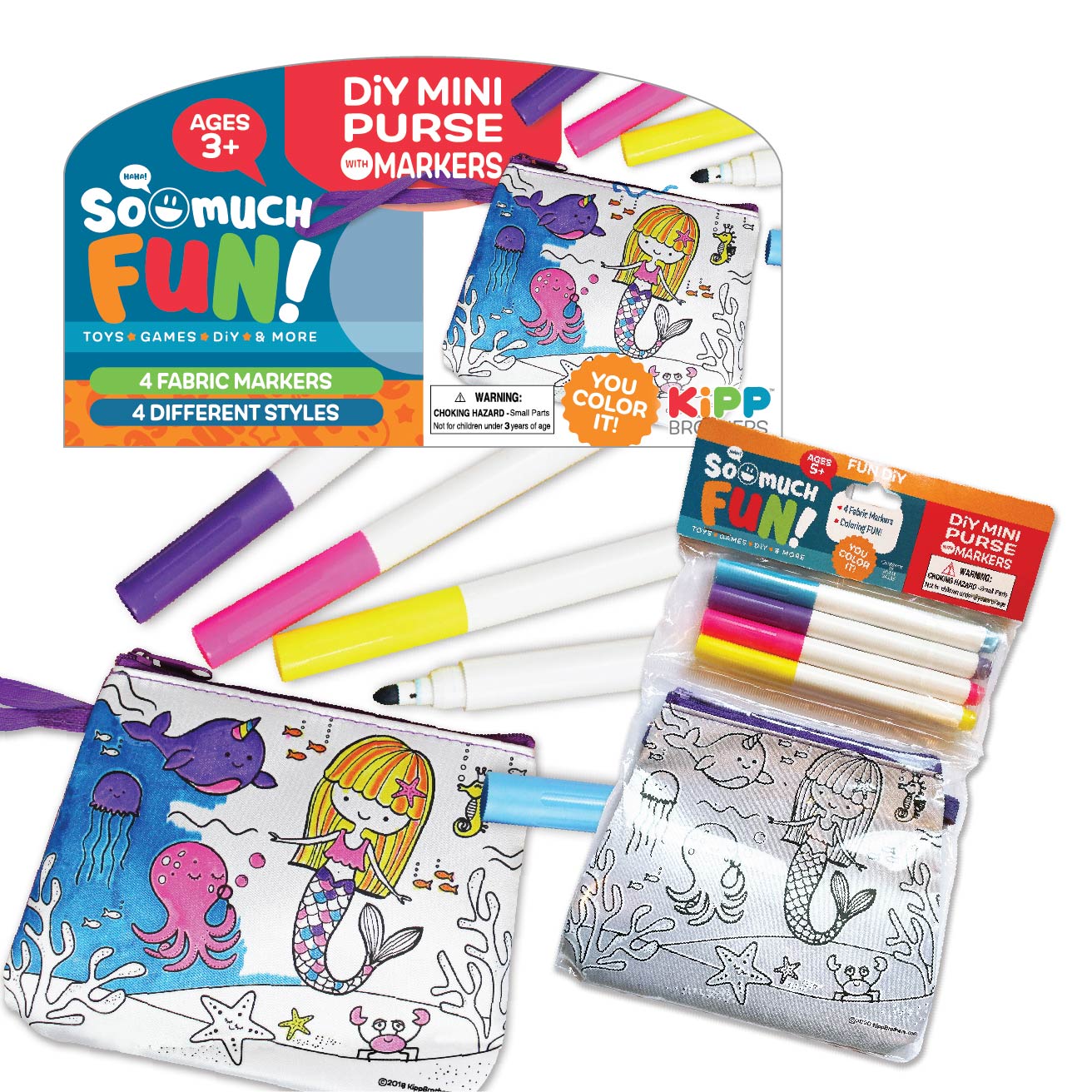 ITEM NUMBER 022942 DIY MINI PURSE WITH FABRIC MARKERS 12 PIECES PER PACK