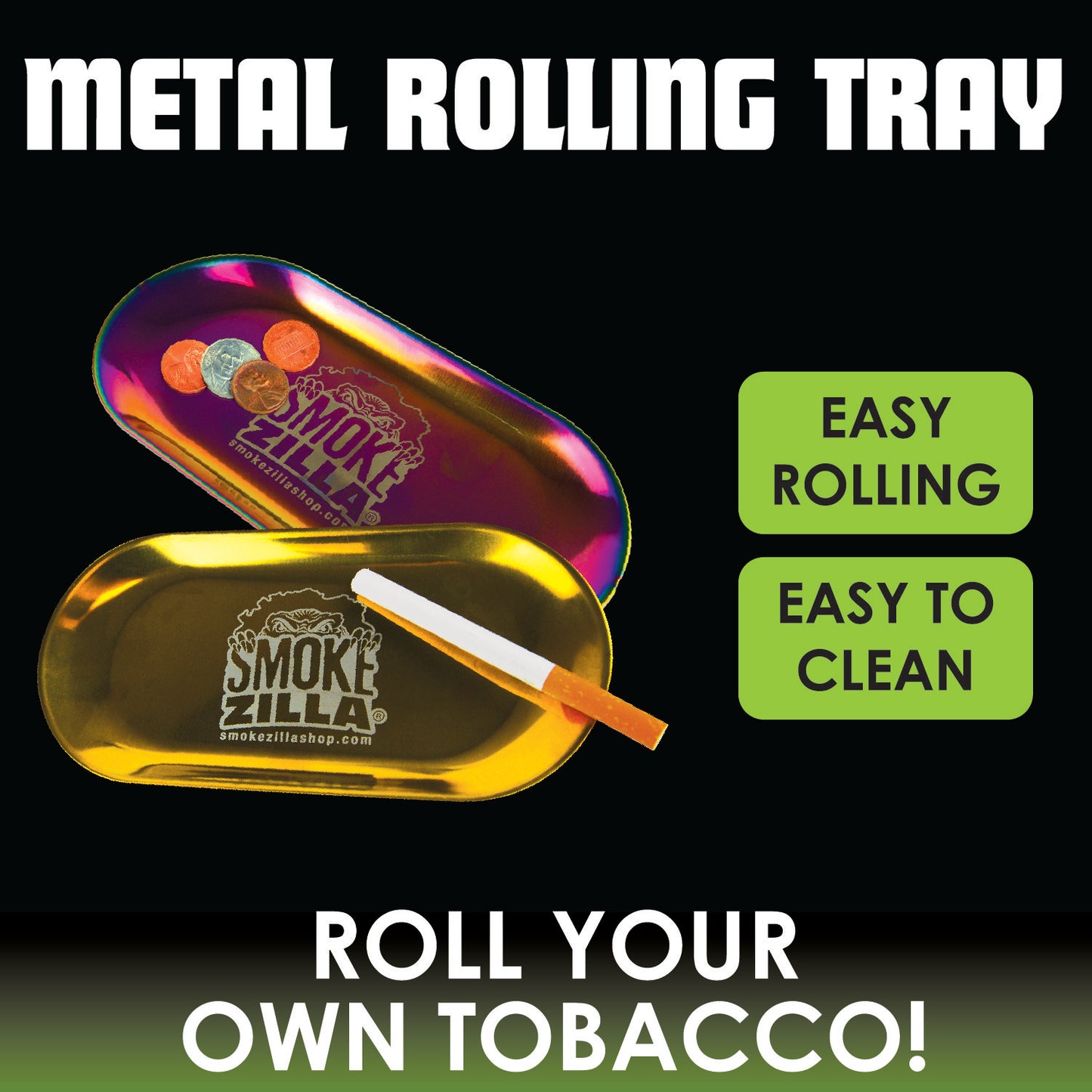 ITEM NUMBER 023027 METAL ROLLING TRAY 6 PIECES PER DISPLAY