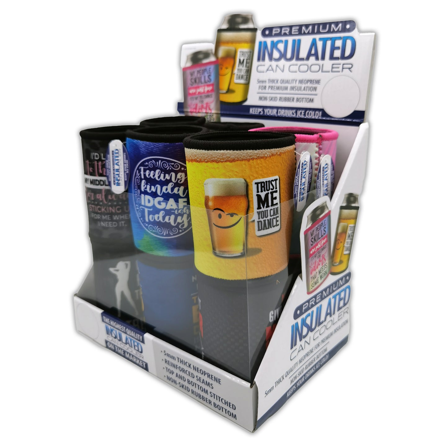 ITEM NUMBER 023136 5MM CAN COOLER 12 PIECES PER DISPLAY