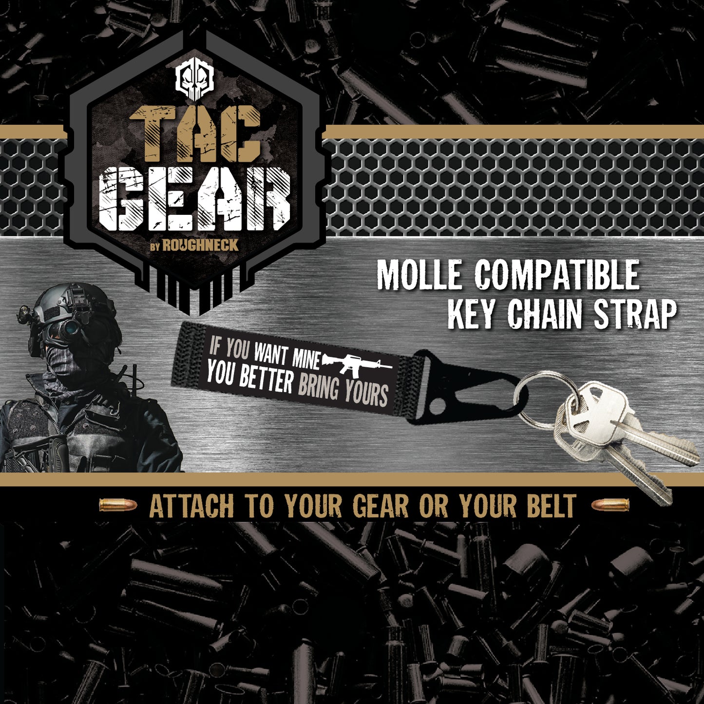 ITEM NUMBER 023189 TAC GEAR KEY CHAIN STRAP 6 PIECES PER DISPLAY
