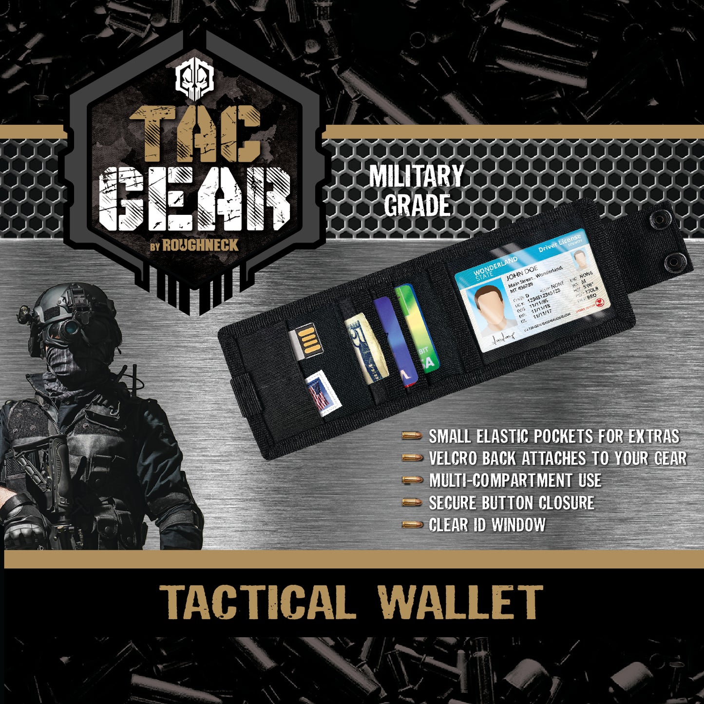 ITEM NUMBER 023191 TAC GEAR SNAP WALLET 6 PIECES PER DISPLAY
