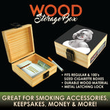 Wood Storage Box with Metal Latch- 6 Pieces Per Retail Ready Display 23224