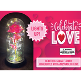 Valentine's Day Celebrate Love Jumbo Glass Keepsake- 2 Pieces Per Display 23400