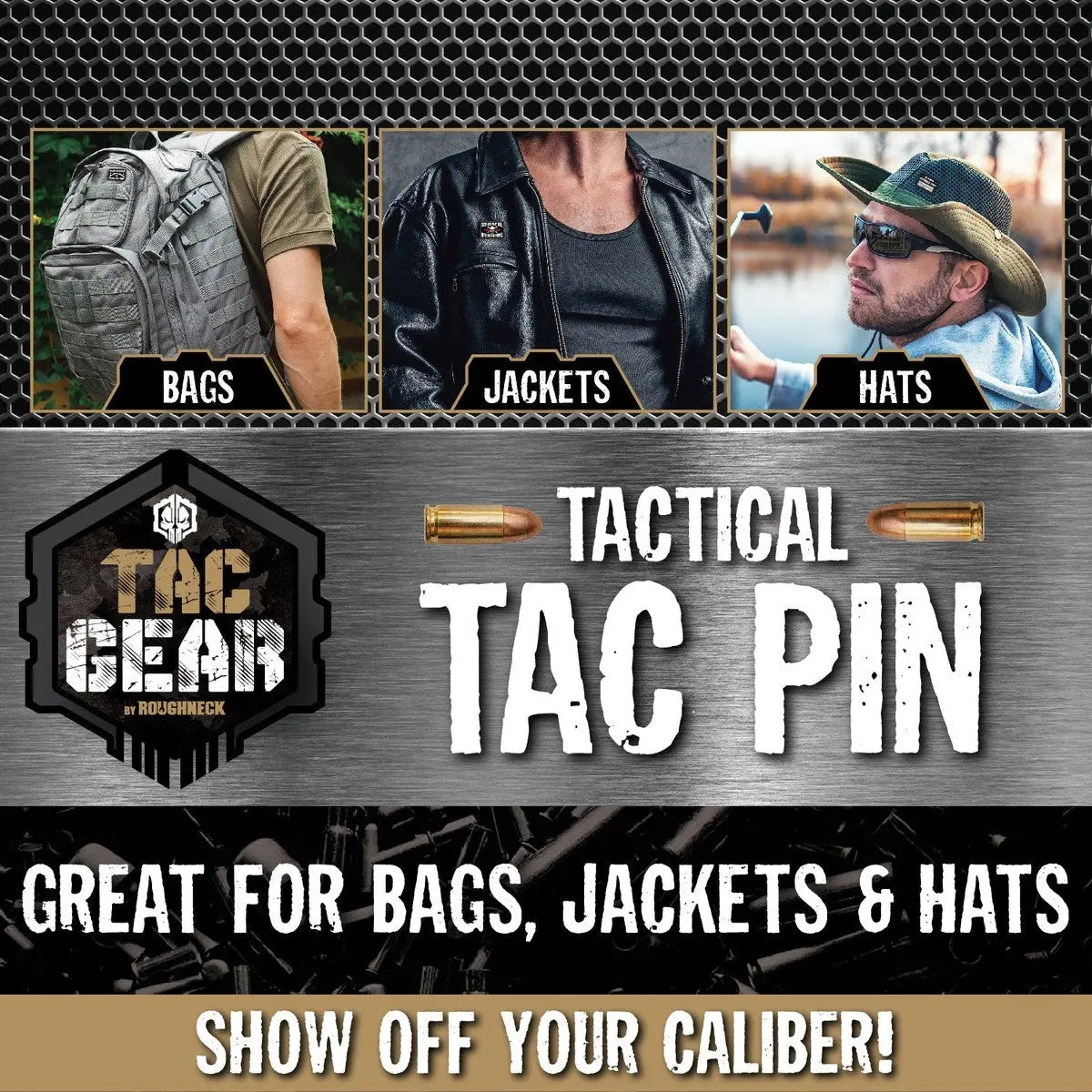 Patriotic Enamel Tac Gear Pin - 24 Pieces Per Retail Ready Display 23502 - NOVELTY INC WHOLESALE