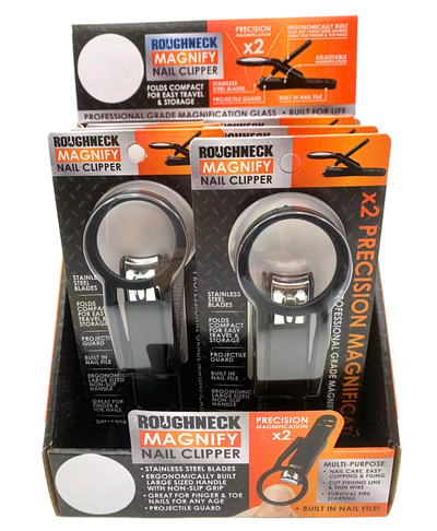 ITEM NUMBER 023527 ROUGHNECK MAGNIFYING NAIL CLIPPERS 6 PIECES PER DISPLAY
