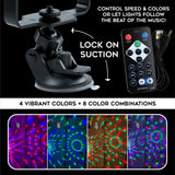 Mood Light USB LED Disco Light with Suction Cup Mount- 4 Pieces Per Retail Ready Display 23575