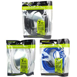 Braided Nylon Auxiliary Cable 7FT - 3 Pieces Per Pack 23619 - NOVELTY INC WHOLESALE