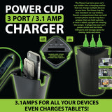 Cup Holder Multi-Port Charger- 2 Pieces Per Pack 23628