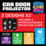 Car Door Light Projector with Assorted Designs- 6 Pieces Per Retail Ready Display 23694