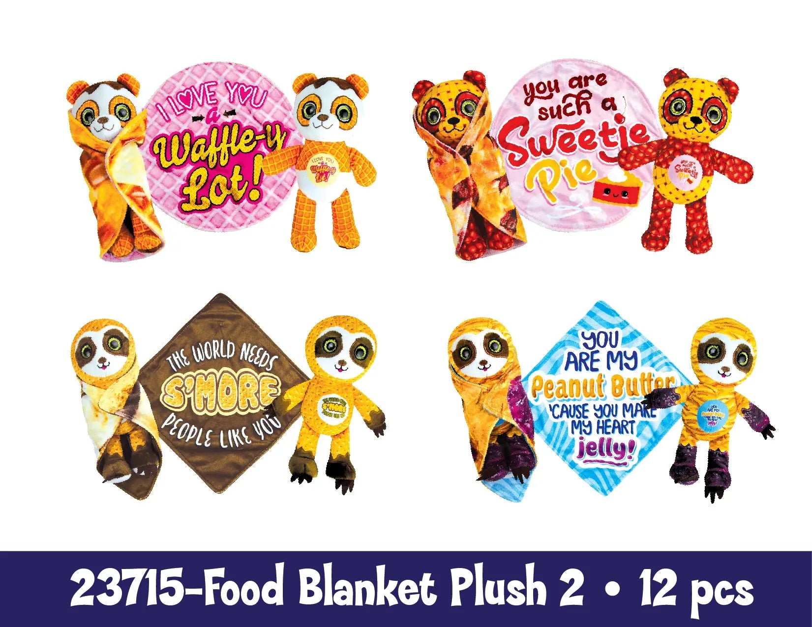 Blanket Plush Assortment Floor Display - 36 Pieces Per Retail Ready Display 88461 KIPP BROTHERS