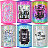 Neoprene Iridescent Can & Bottle Cooler Coozie- 6 Pieces Per Retail Ready Display 4676