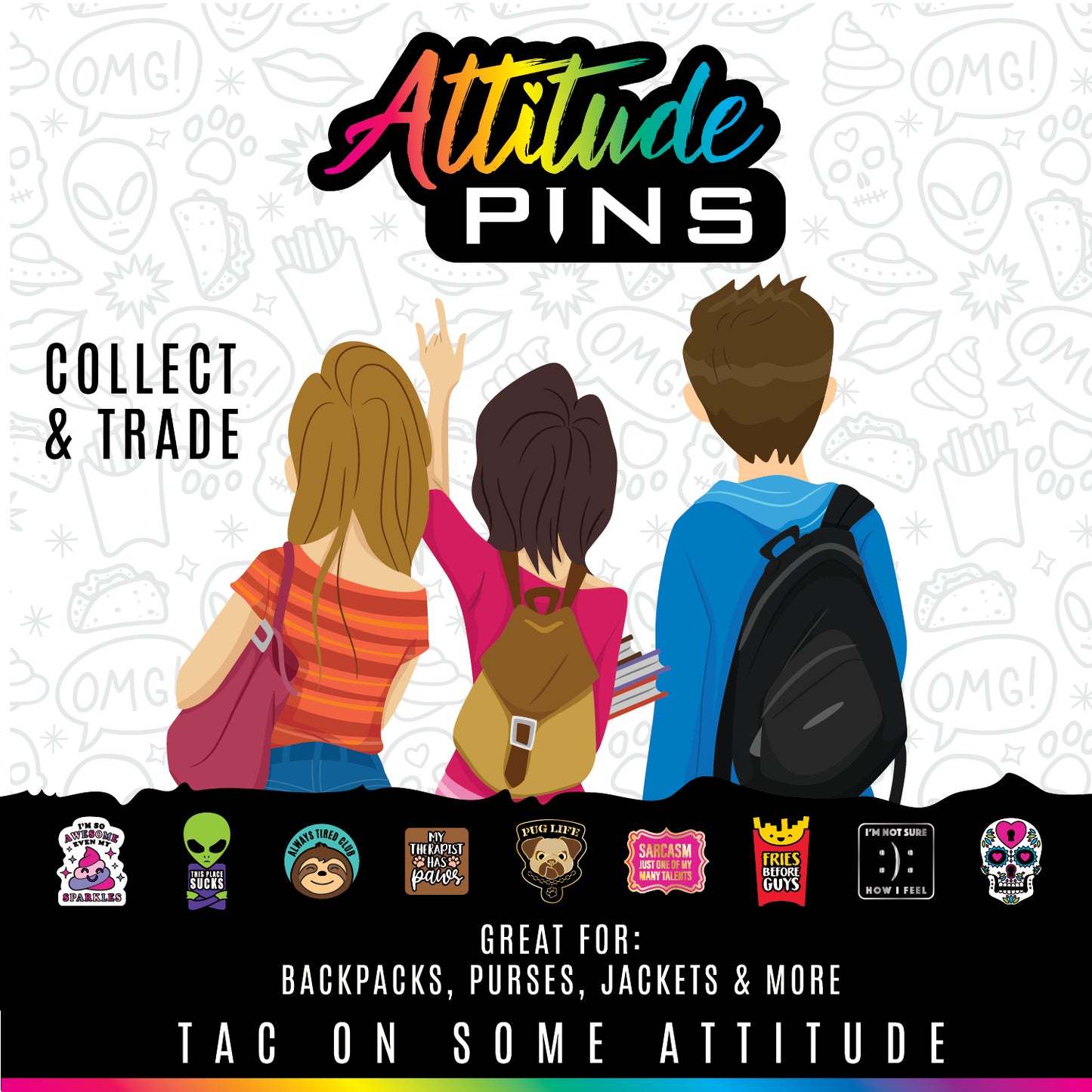 ITEM NUMBER 024926 TAC PINS MIX B 18 PIECES PER DISPLAY