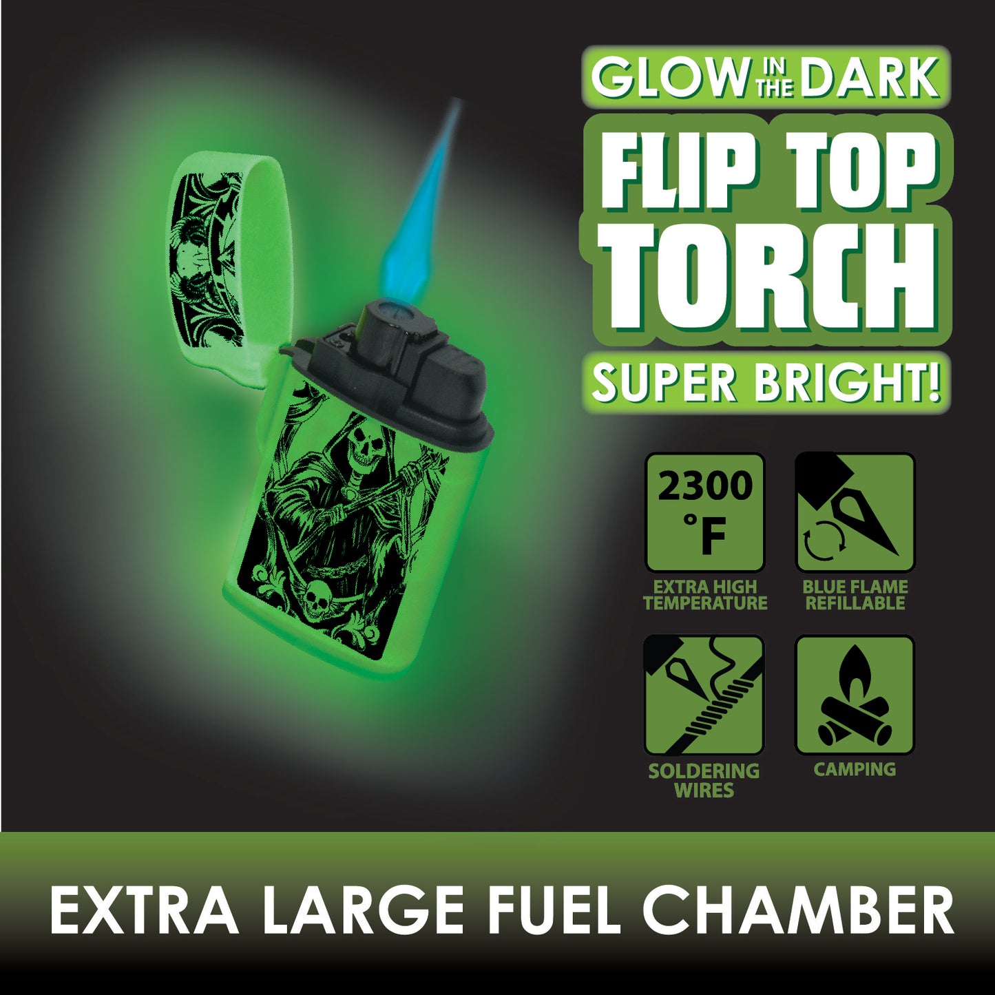 ITEM NUMBER 025627 GID FLIP TOP LIGHTER 15 PIECES PER DISPLAY