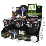 Printed Lid Butt Bucket Ashtray with LED Light- 6 Per Retail Ready Wholesale Display 25814