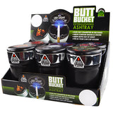 Printed Lid Butt Bucket Ashtray with LED Light- 6 Per Retail Ready Wholesale Display 25814