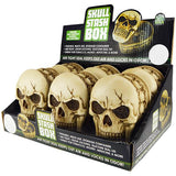 Skull Stash Box with Air Tight Seal- 6 Pieces Per Retail Ready Display 25979