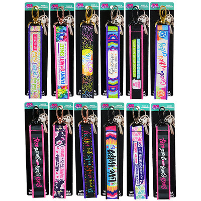 ITEM NUMBER 026134 HEAVY FABRIC PRINTED KEYCHAIN 12 PIECES PER DISPLAY