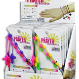 Neon Color Silicone Prayer Bracelet 3 Pack - 12 Pieces Per Retail Ready Display 28429