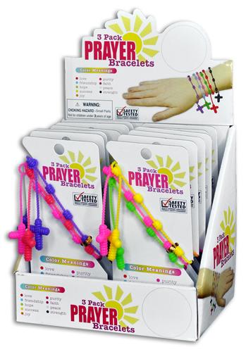 ITEM NUMBER 028429 SILICONE PRAYER BRACELET 3PK 12 PIECES PER DISPLAY
