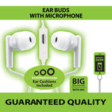 Earbuds with Auxiliary Connection & Mic- 3 Pieces Per Pack 29408