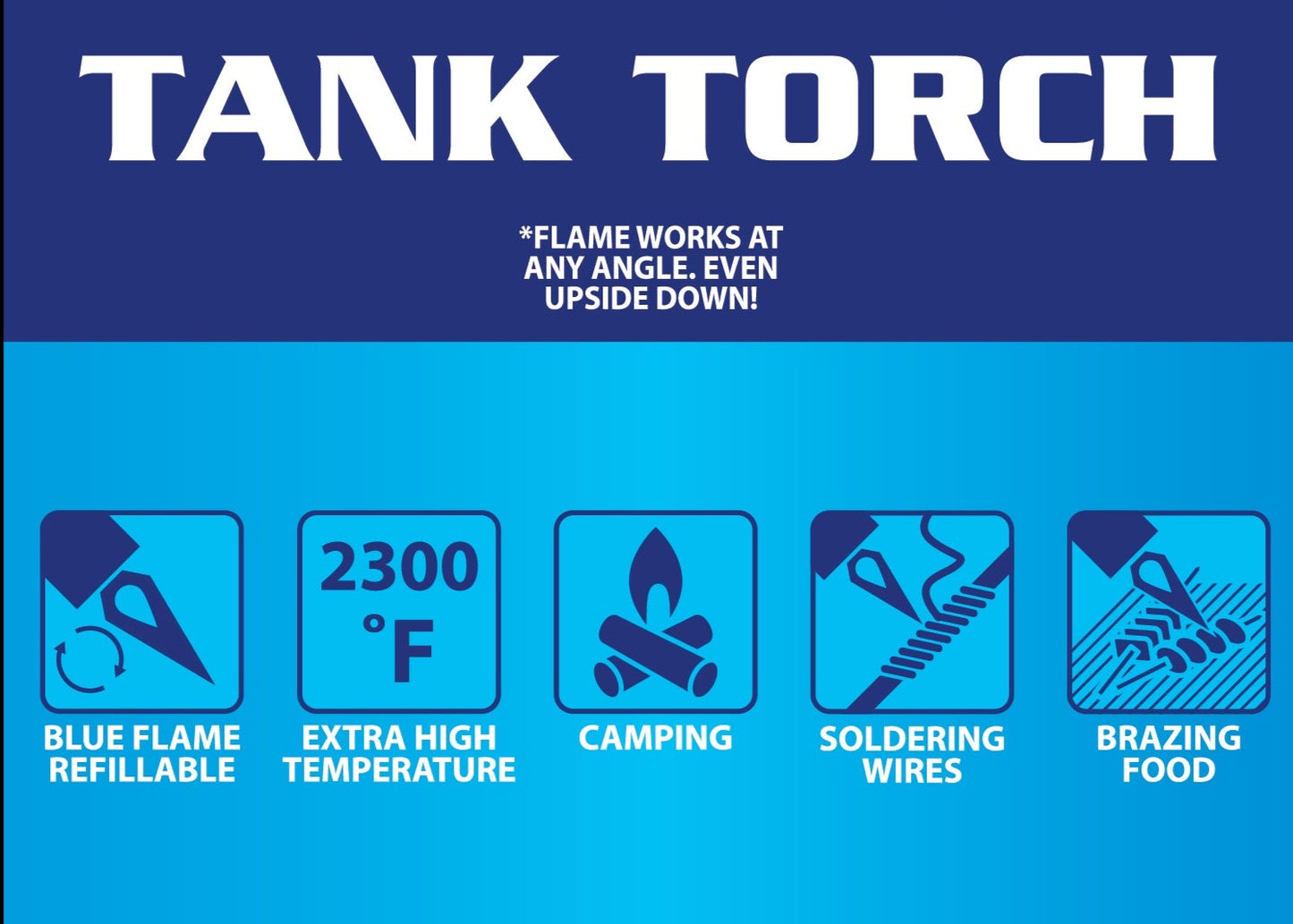 ITEM NUMBER 040322 TORCH BLUE LARGE TANK TORCH XXL 14 PIECES PER DISPLAY