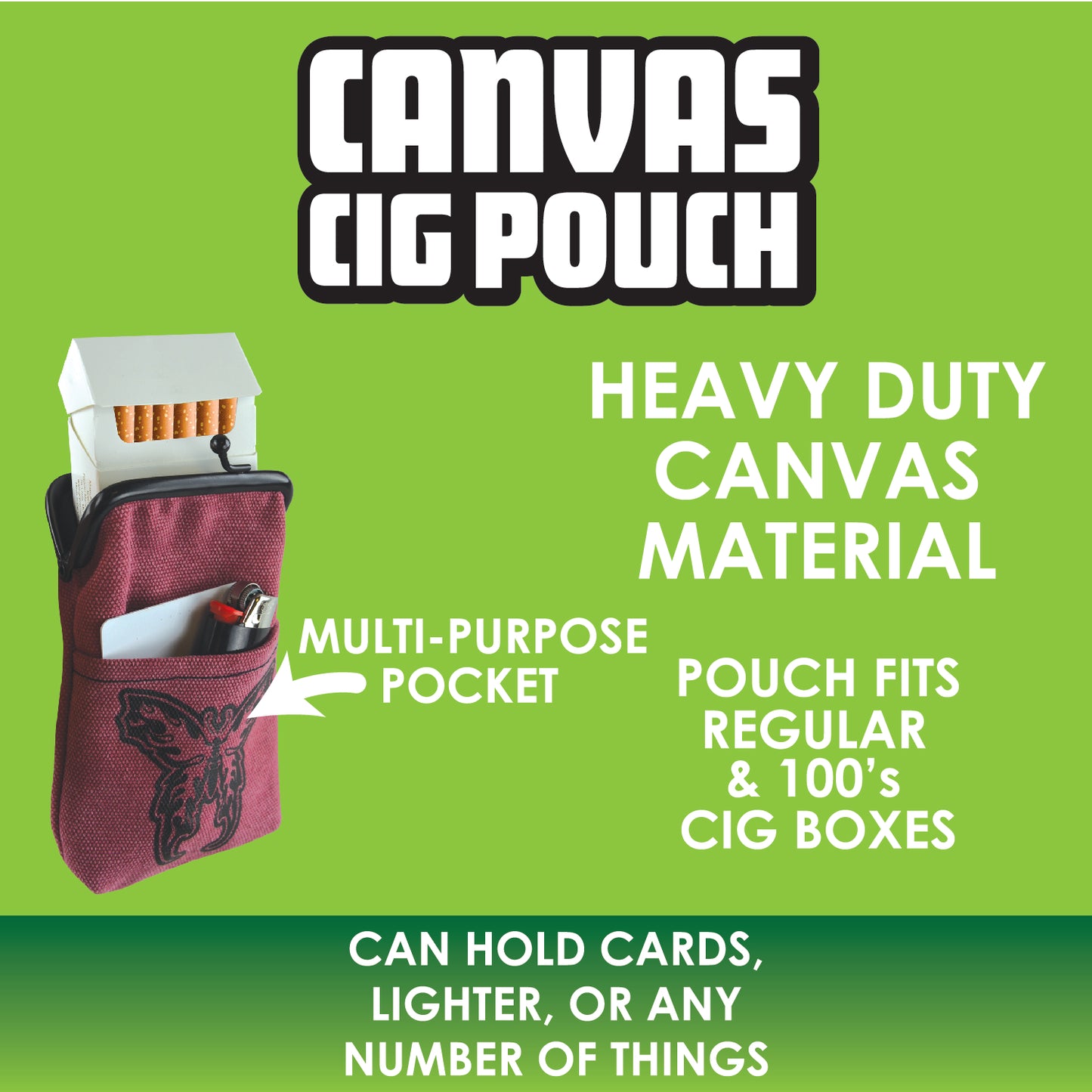 ITEM NUMBER 041382 CANVAS CIG POUCH 6 PIECES PER DISPLAY