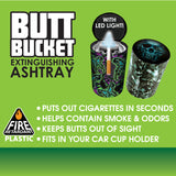Full Print Butt Bucket Ashtray with LED Light- 3 Per Retail Ready Wholesale Display 41392