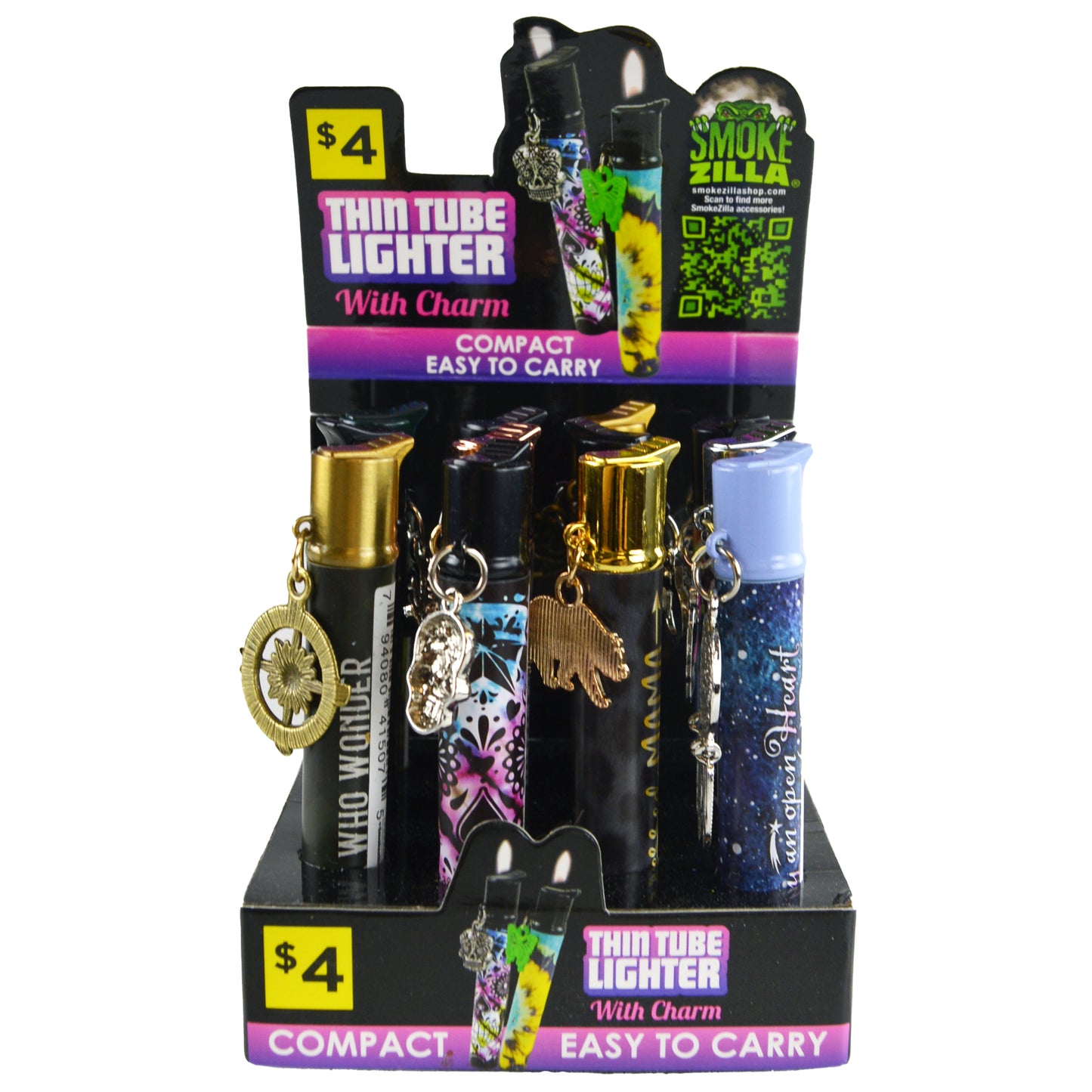 ITEM NUMBER 041507 THIN TUBE LIGHTER W/ CHARM 12 PIECES PER DISPLAY