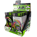 Charging Cable Rainbow Assortment 3FT- 12 Pieces Per Retail Ready Display 88318