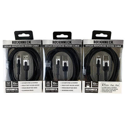 ITEM NUMBER 088322 10FT ROUGHNECK CABLE VARIETY 6 PIECES PER DISPLAY