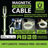 Charging Cable Magnetic Assortment 10FT - 6 Pieces Per Pack 88350