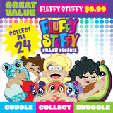 WHOLESALE FLUFFY STUFFY PILLOW PLUSHIE FLOOR DISPLAY 24 PIECES PER DISPLAY 88375