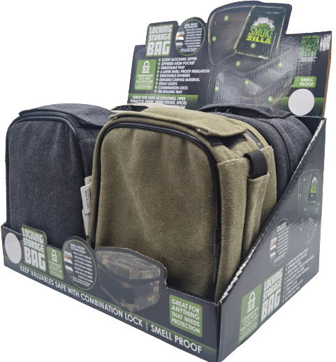 ITEM NUMBER 022150 CANVAS LOCKING BAG WITH TRAY 4 PIECES PER DISPLAY