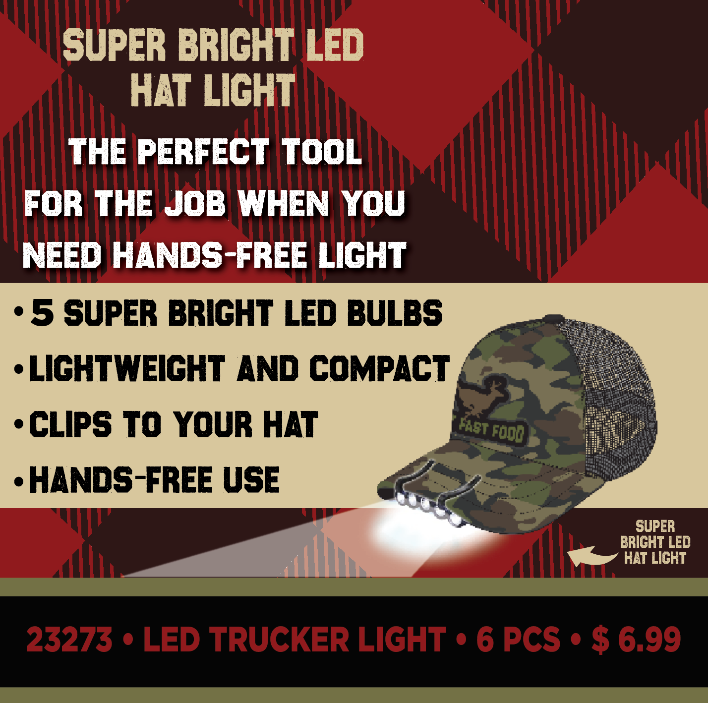 ITEM NUMBER 088404 TRUCKER HAT FLOOR DISPLAY 72 PIECES PER DISPLAY