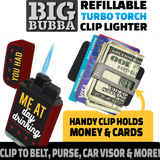Big Bubba Dual Torch Lighter with Money Clip- 15 Pieces Per Retail Ready Display 23487