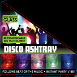 Disco Glass Ashtray with Sound Activated LED Lights - 6 Pieces Per Retail Ready Display 23743