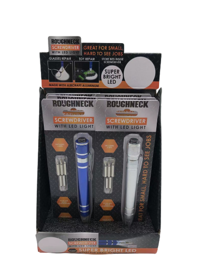 ITEM NUMBER 022802 SCREWDRIVER LED TOOL FLASHLIGHT 6 PIECES PER DISPLAY