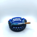 Silicone Wrapped Round Glass Ashtray - 6 Pieces Per Retail Ready Display 22626